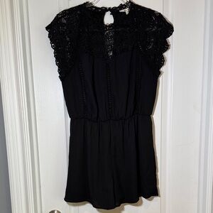 Miami Black Romper with Lace Detail Size Medium